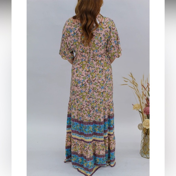 Floral Maxi Dress with Blue Accents NWT 129.00 - Picture 4 of 5